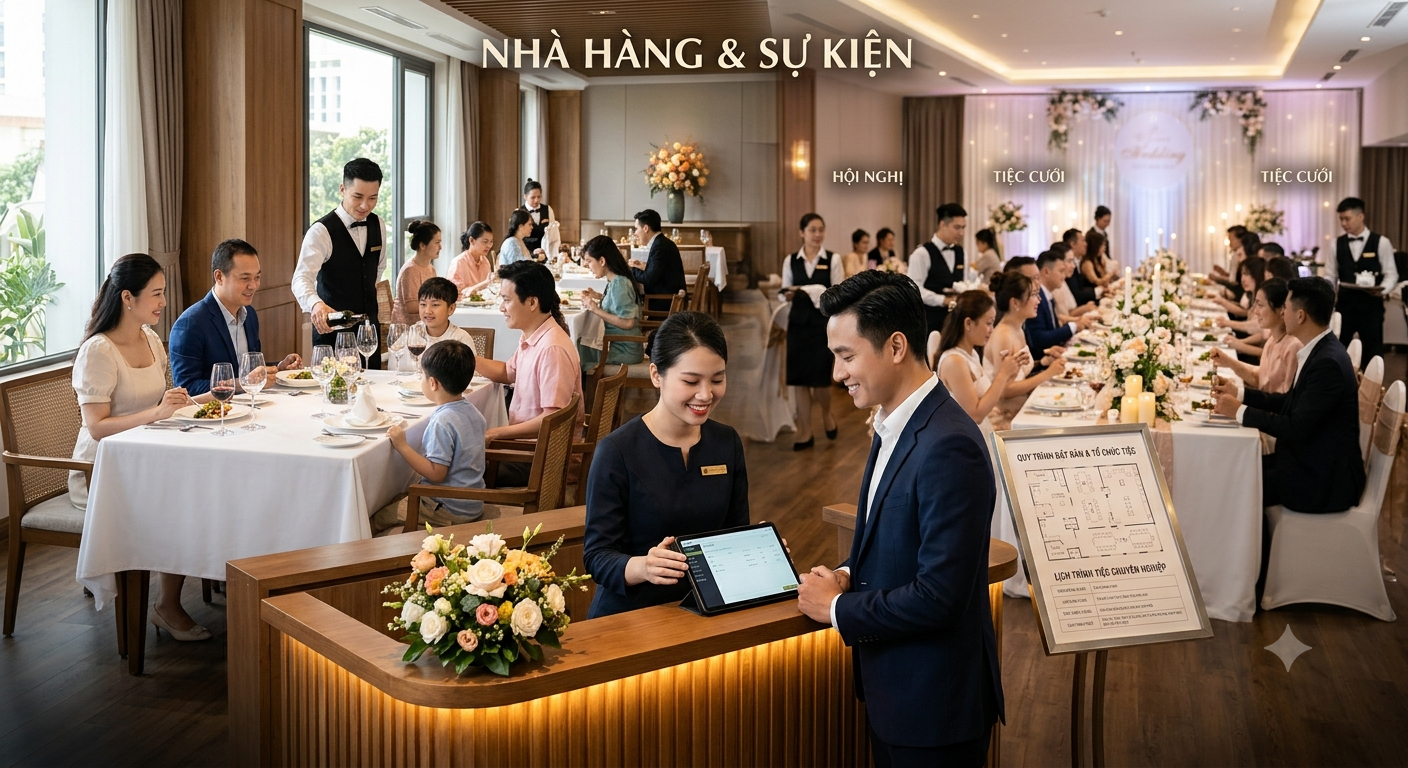 Quy trình đặt bàn và tổ chức tiệc chuyên nghiệp